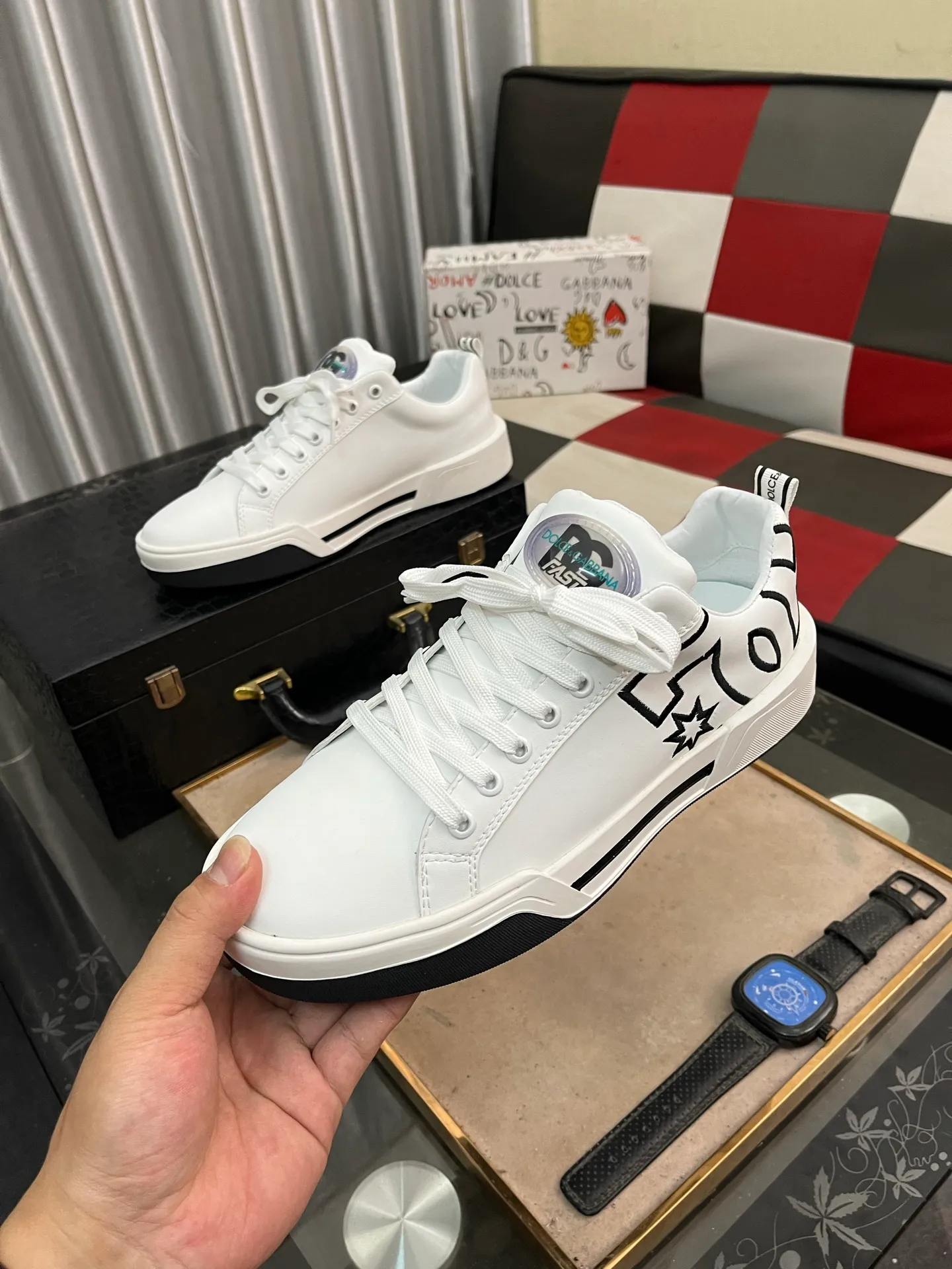 Men's shoes 💰480⌚️⌚️【DG～】Couple casual shoes 2025z cabinet simultaneous sale 🔶Size: 35-46, 🔜The upper is made of multi-material splicing ➕Genuine leather lining, comfortable and breathable, sole: original comfortable and wear-resistant outsole, ⚠️The real thing📱Photographed🎬The real thing is better📢📢📢